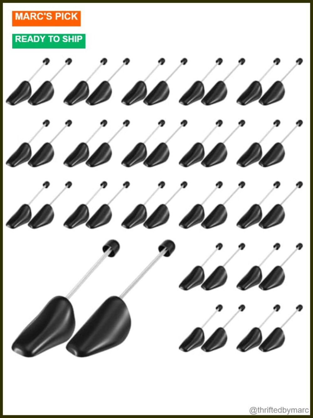 20 Pairs Spring-Loaded Plastic Shoe Trees for Men Shoe Stretchers & Shapers